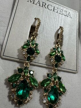 Marchesa
Multi-Stone Cluster Double Drop Earrings